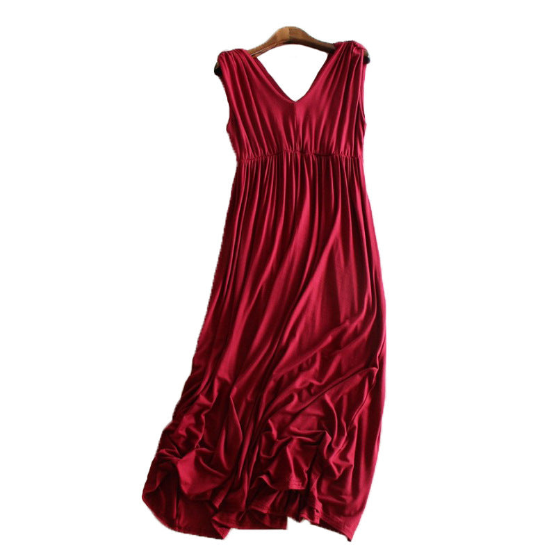Summer Fashion Modal Loose Sleeveless Long Dress