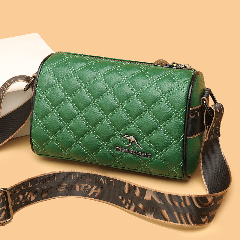 2023 Women's Genuine Leather Crossbody Bag with Wide Strap