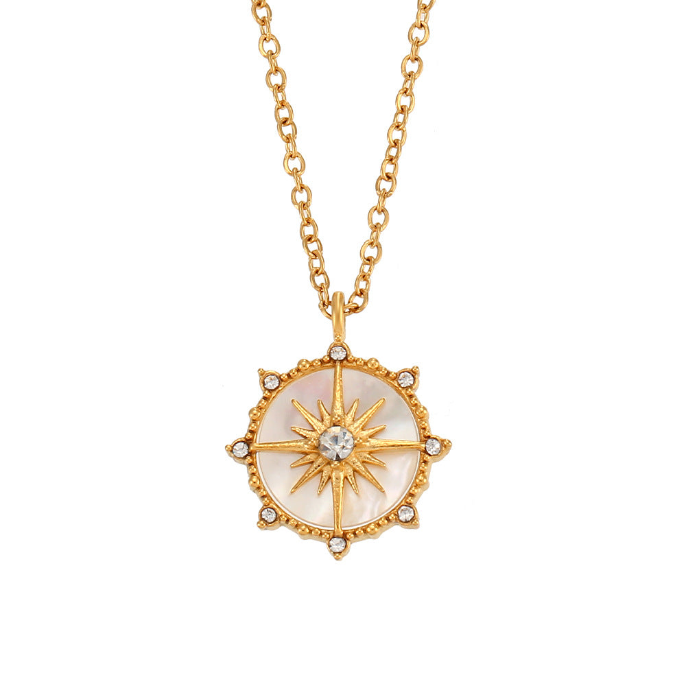 Trendy Women's Shell Pendant Necklace with Star Design
