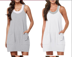 2023 Fashion Casual Two-Piece Dress with Pockets