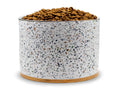 Pet Junkie Terrazzo Single Elevated Dog Bowl Stand with Removable Stainless Steel 44oz Inner Bowl for Medium to Large Breed - Raised Dog Food or Water Station (Large White)