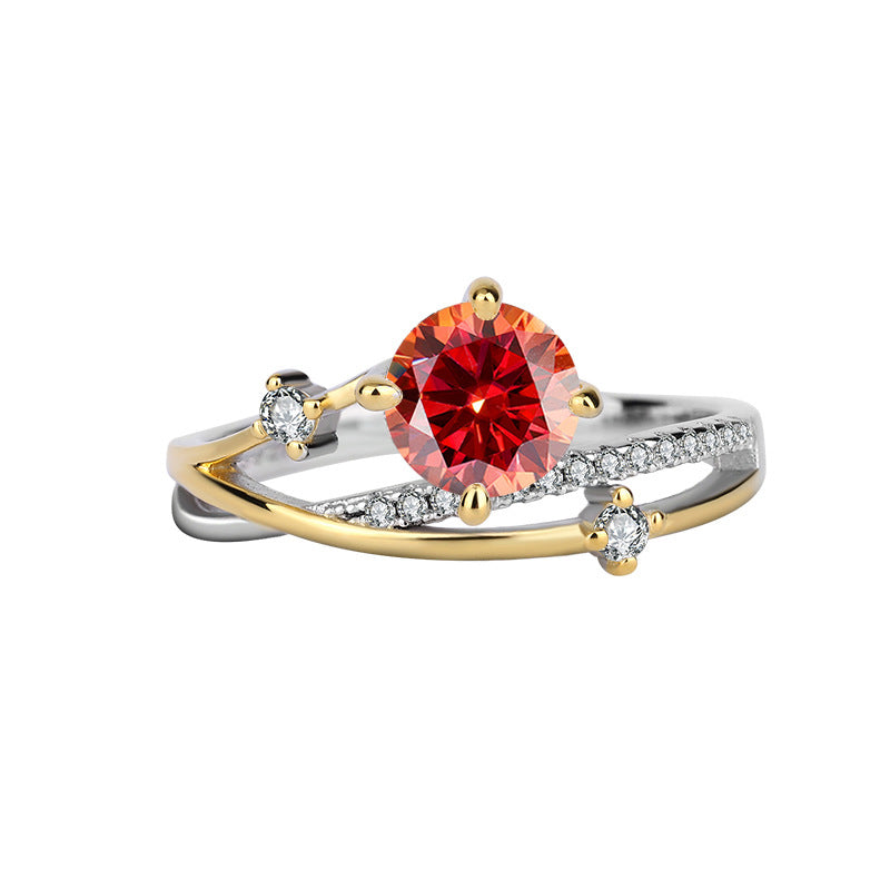 1 Carat Four-Prong Moissanite Silver Ring for Women