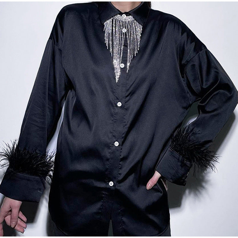 2022 Women's Fashion Summer Casual Feather Shirt