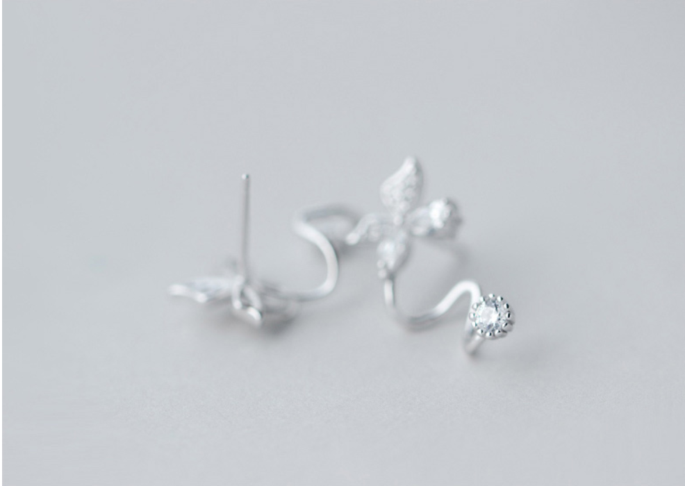 Diamond Butterfly Stud Earrings