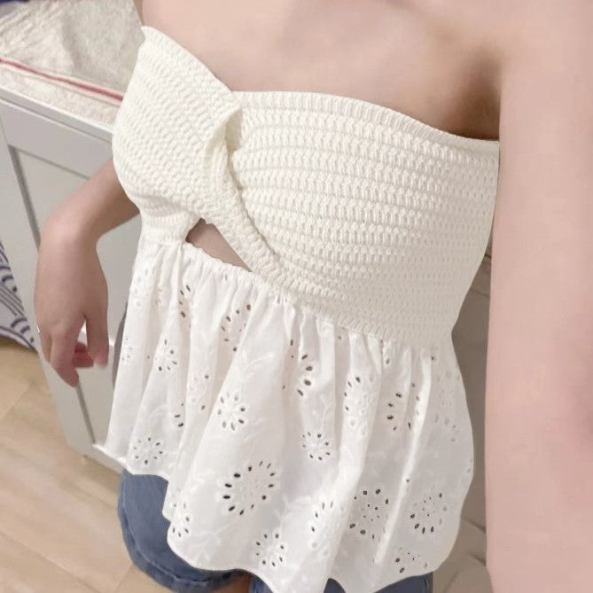 2022 Fashionable Casual Knitted Embroidered Top