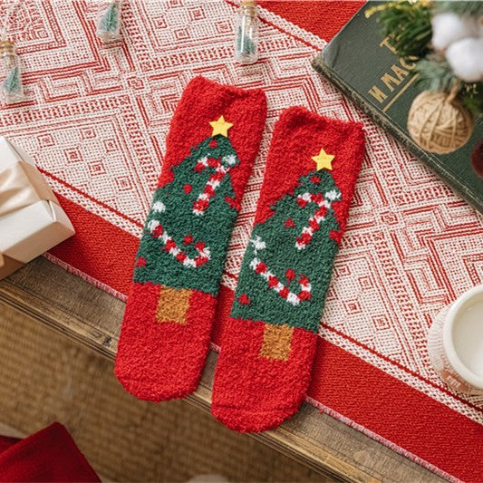 Cozy Cute Coral Fleece Plush Sleep Socks