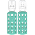 Lifefactory Glass Baby Bottle with Silicone Sleeve 9 Ounce 2 Pack - Kale