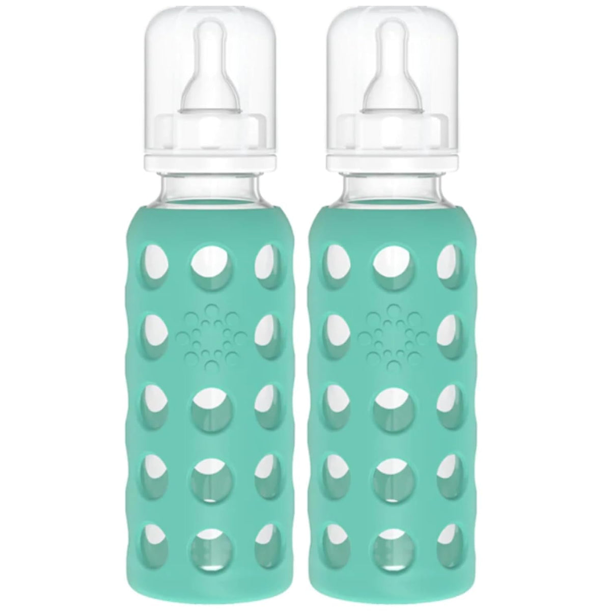Lifefactory Glass Baby Bottle with Silicone Sleeve 9 Ounce 2 Pack - Kale
