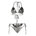 2024 Women's Summer Fashion Backless Reflective Bikini Set