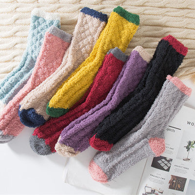 Coral Velvet Women's Sleep Socks - Thick & Warm Winter