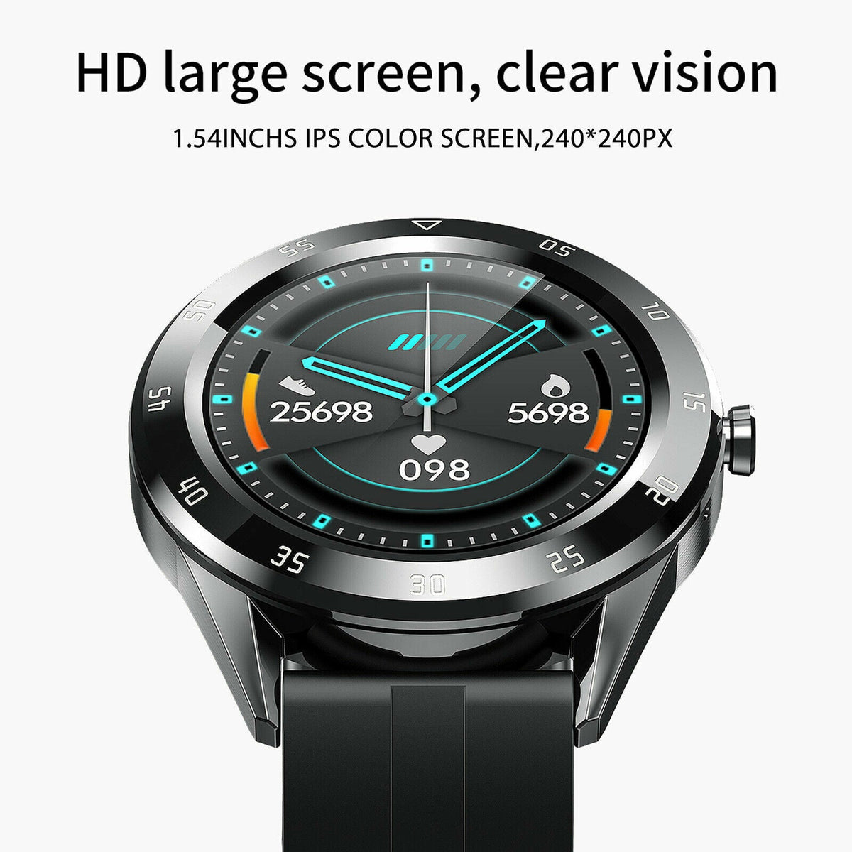 Waterproof Bluetooth Smart Watch Phone Mate Heart Rate Tracker For iOS Android