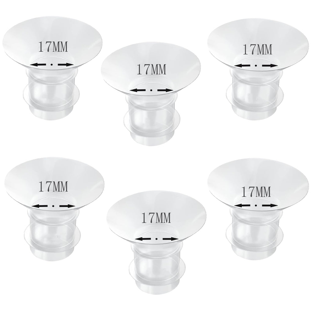 bliblo 6pcs Flange Insert 17mmCompatible with Medela/TSRETE/momcozyBPA Free Silicone Insert for Wearable Breast Pump Shield/Flange Insert，Milk Collector 24mm Universal