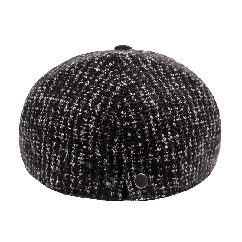 Men's Knit Beret Winter Duckbill Hat for Seniors