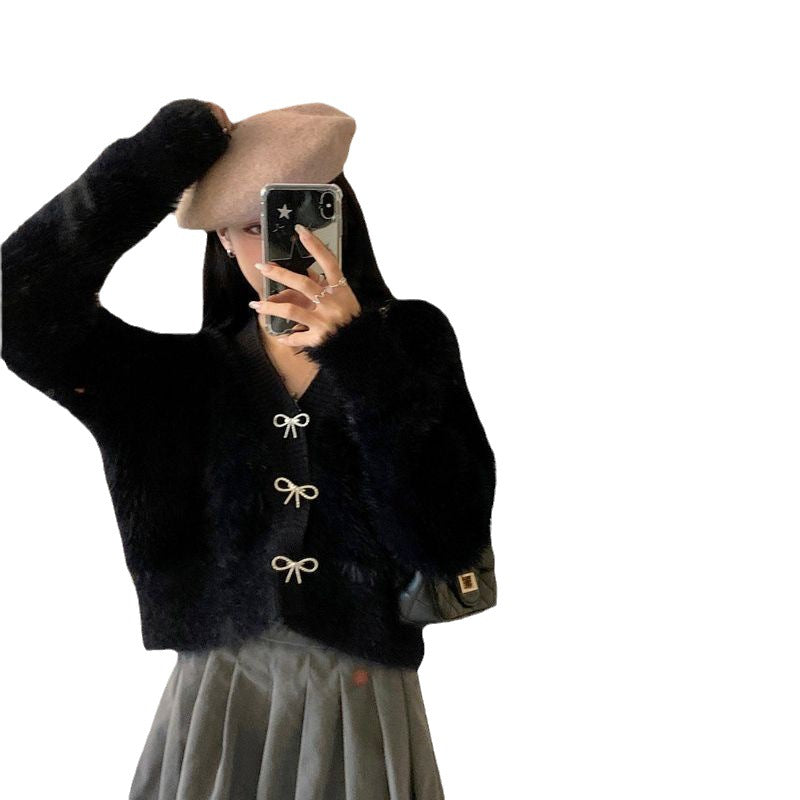 2023 Autumn Color Block V-Neck Knit Cardigan
