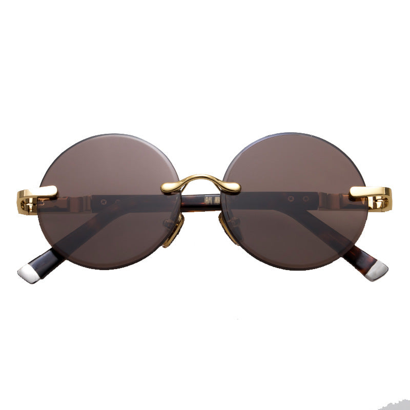 HD Crystal Vintage Round Sunglasses for Men