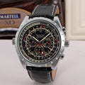 JARAGAR Black Three-Eye Six-Needle Automatic Watch