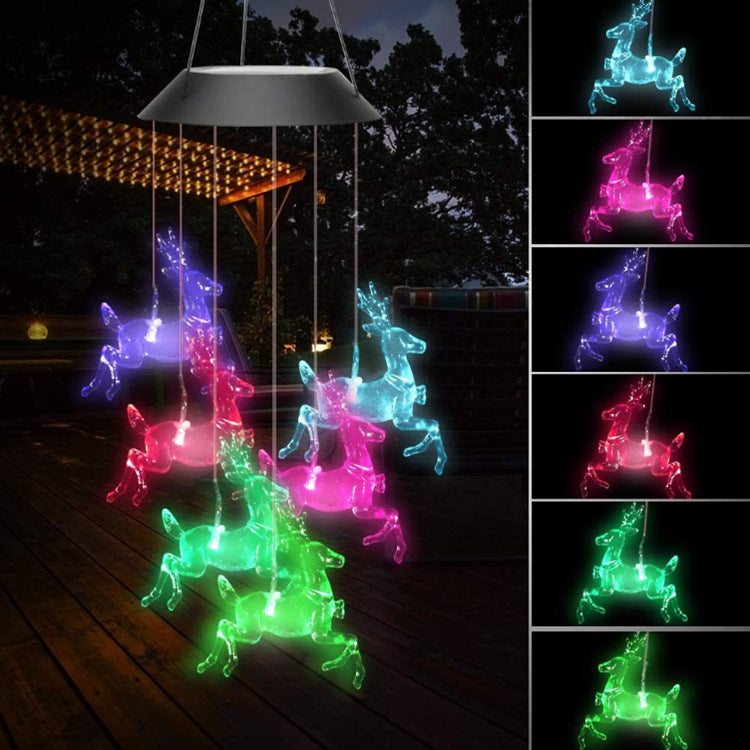 Outdoor Solar LED Wind Chime Light - Hummingbird Design