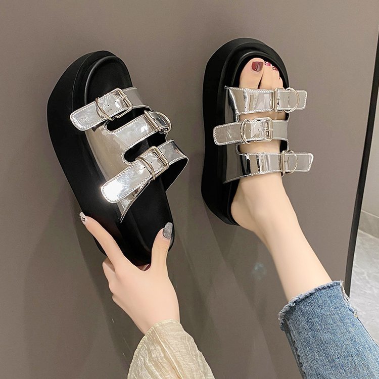 2023 Women's Thick-Soled Buckle Slide Sandals
