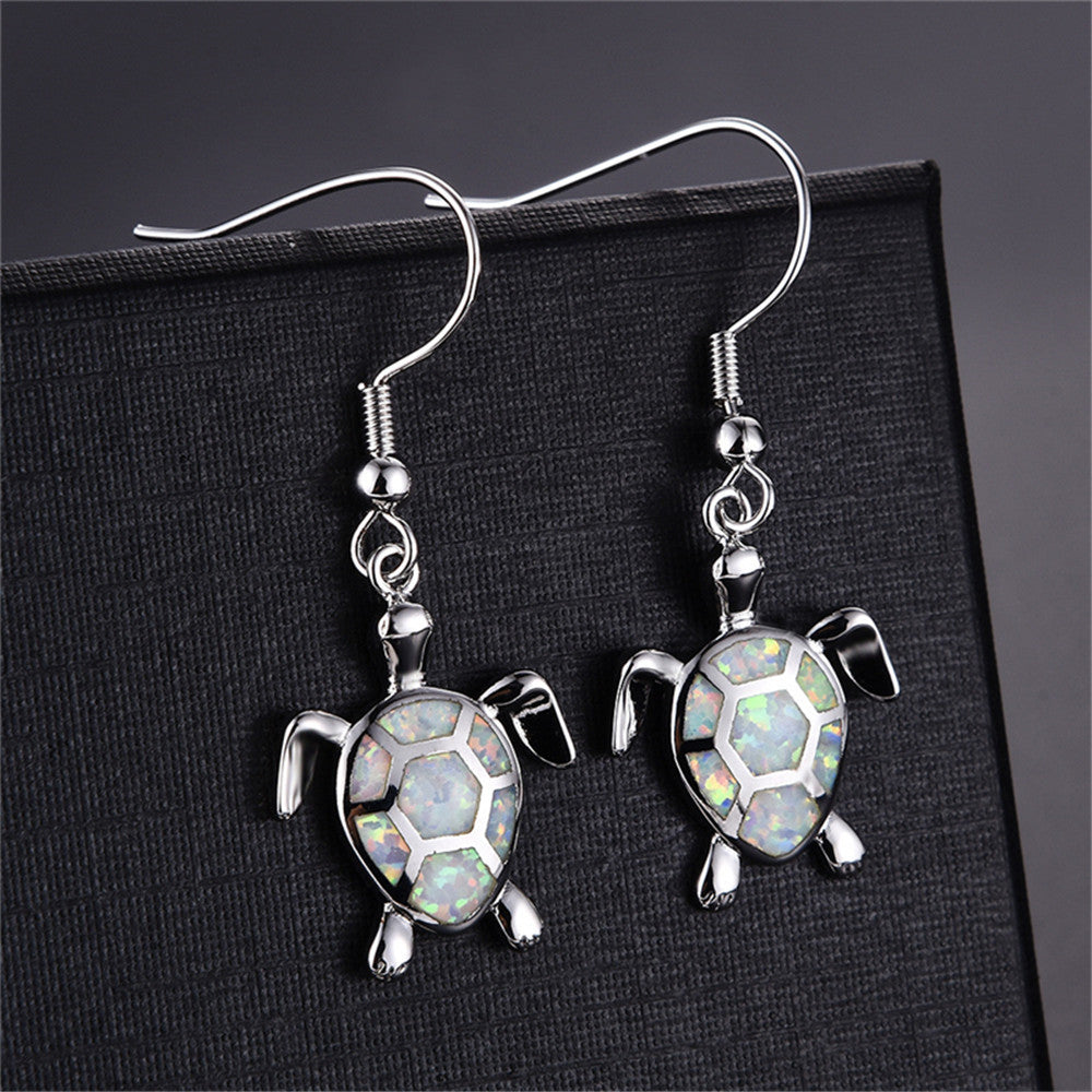 Fashionable Australian Opal Turtle Earrings for Women