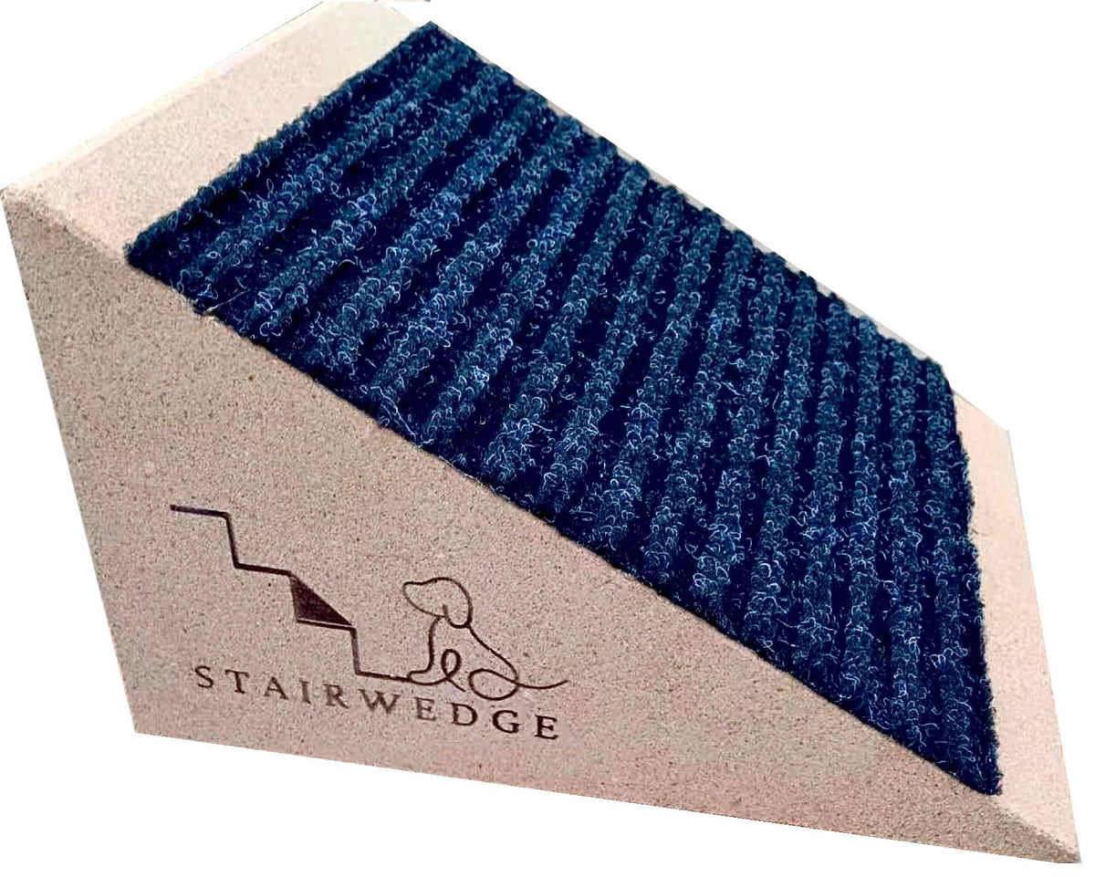 Original StairWedge™ - Modular Pet Ramp for Small Dogs Breeds - Grippy Carpet Surface for Dog Paws for Any Staircase - Wedge Shape Stair Ramp for Dogs and Pets - Multi-Patent Pending (1single)