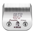 KBDS Detachable Pet Dog Grooming Ceramic Clipper BladesCompatible with Most AndisOster A5/A6Wahl KM Series ClippersSize 5FC 1/4 Inch 6.4mm Cut Length 5F Blade