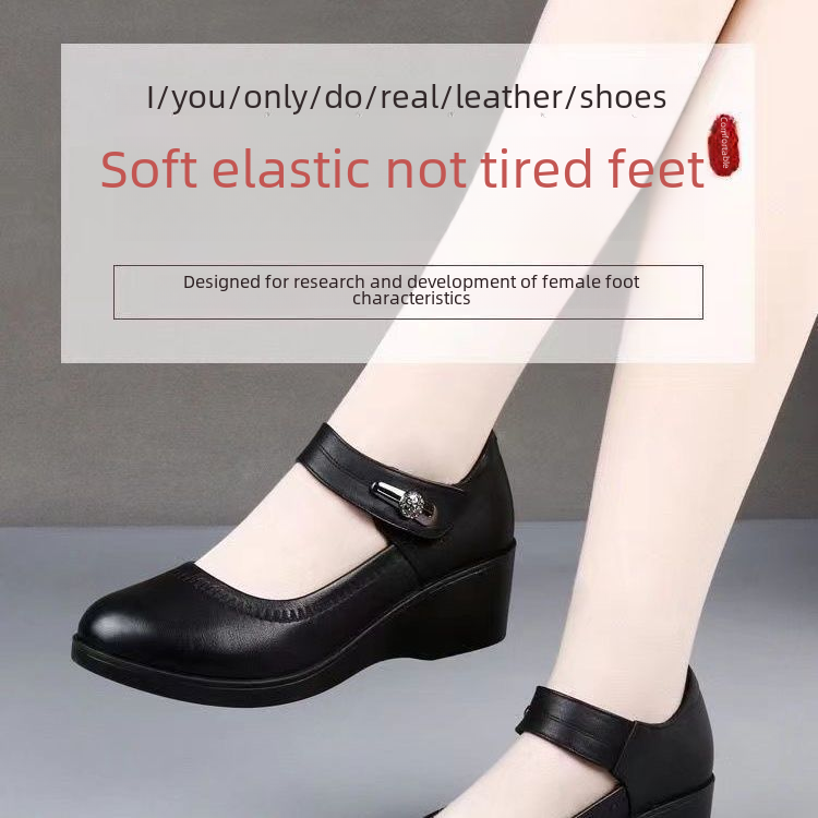 High-Quality Soft Leather Slip-On Shoes for Moms