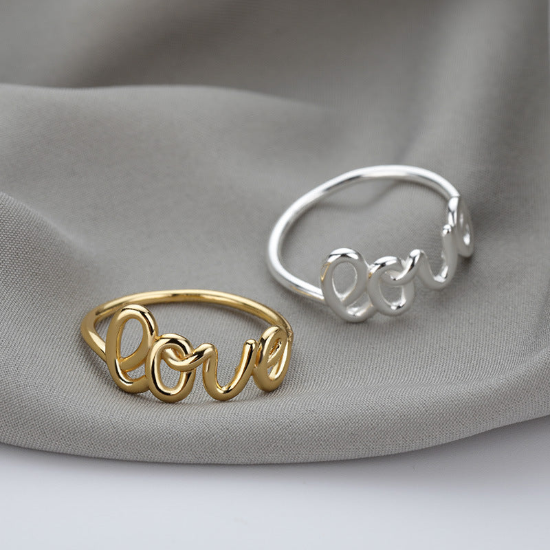 Korean Style LOVE Ring for Couples with Letters