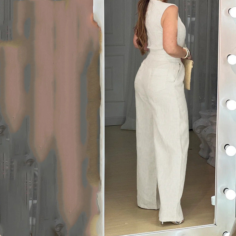 2023 Summer Women's Two-Piece Set with Symmetrical Lines