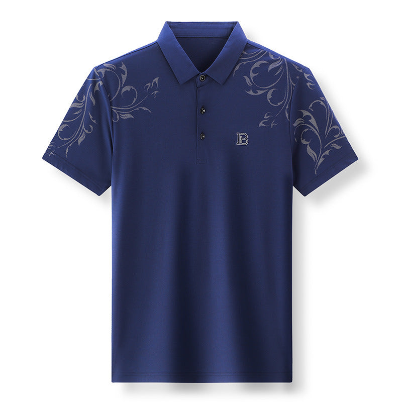 Men's Summer Floral Short Sleeve Polo Shirt