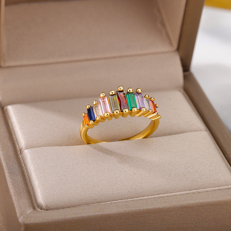 Trendy Geometric Zirconia Stackable Ring Jewelry