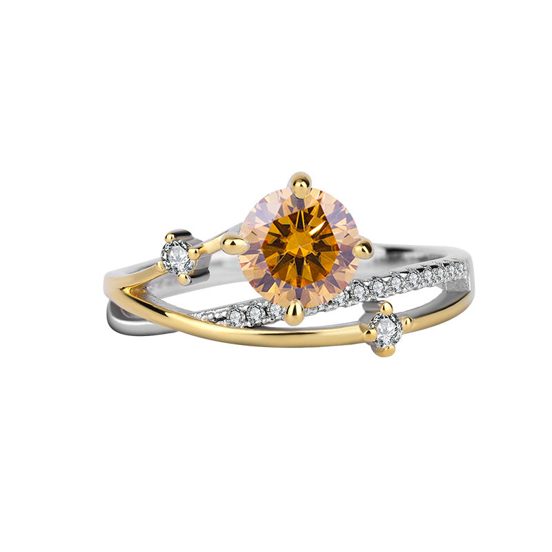1 Carat Four-Prong Moissanite Silver Ring for Women