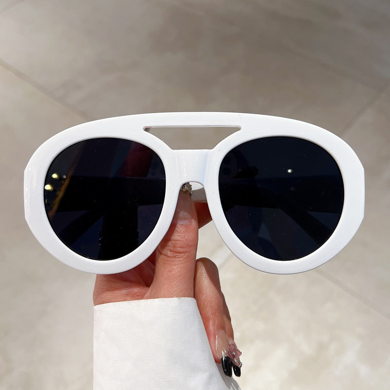 Vintage Oval Dual Beam UV Protection Sunglasses