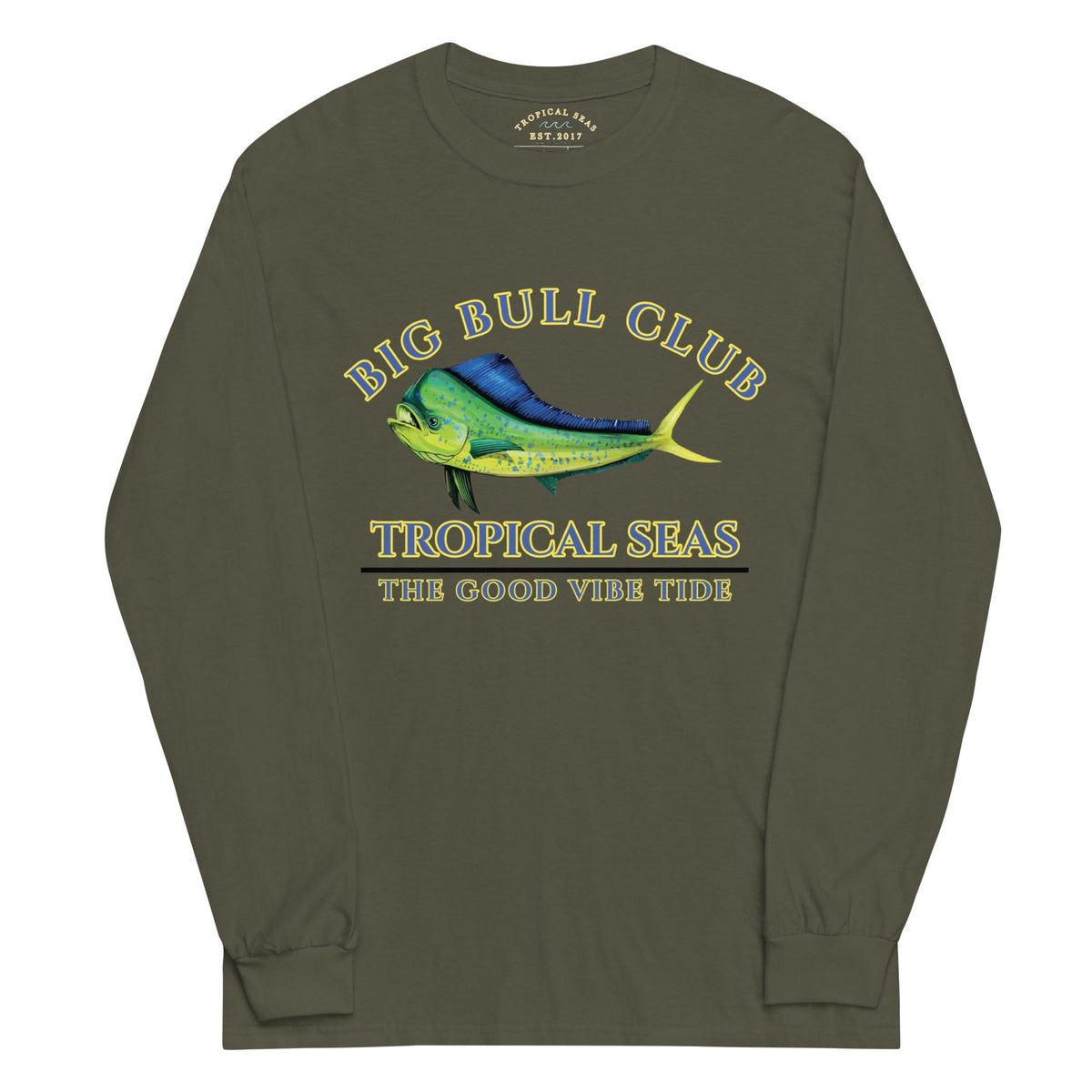 Men's Tropical Mahi Mahi "Big Bull Club" Long Sleeve Shirt