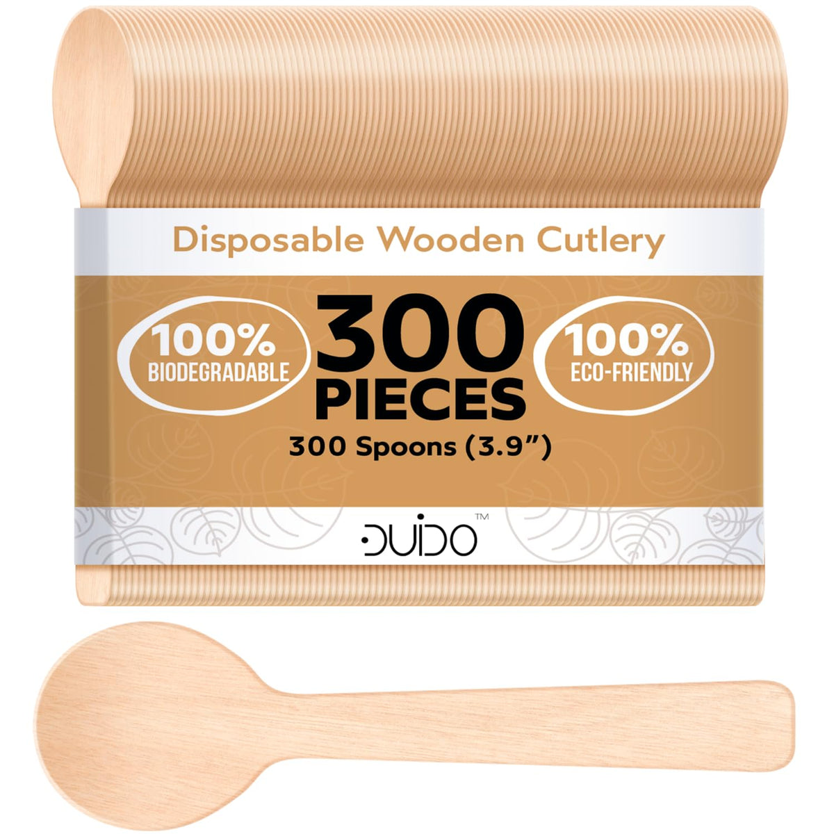 Disposable Small Wooden Spoon 3.9 inch– (Pack of 300) Mini Wooden Spoons Biodegradable Sample Spoons