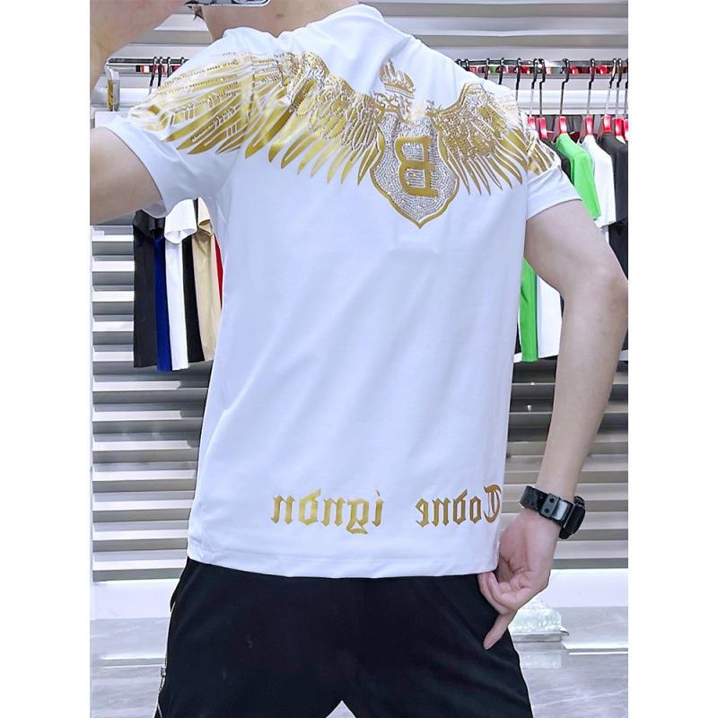 Men's Slim Fit Wing Print Red T-Shirt 2023 Summer Trend