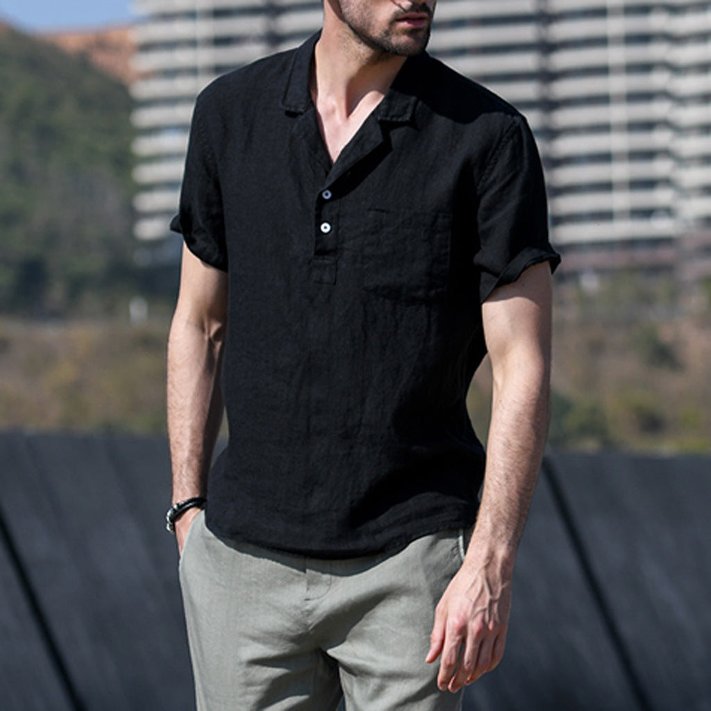 2023 Spring Men's Casual Vintage Short Sleeve Shirt