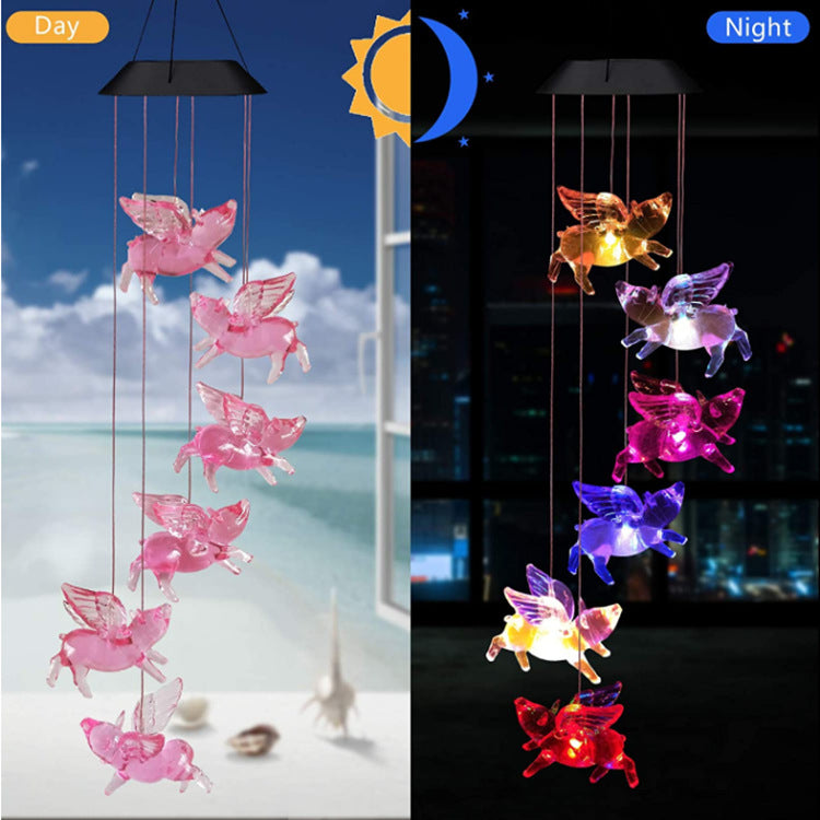 Outdoor Solar LED Wind Chime Light - Hummingbird Design