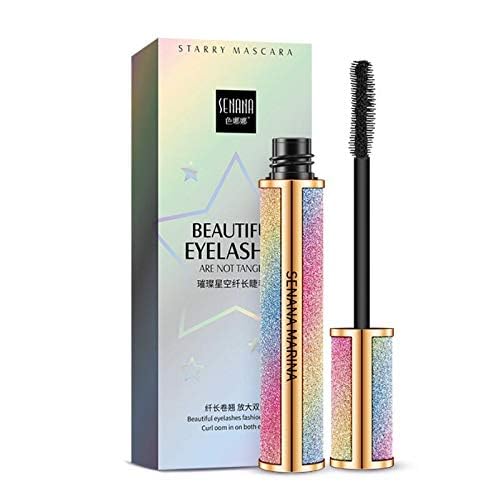 4d Silk Fiber Lash Mascara SENANA MARINA Mascara - Waterproof Mascara - Sky High Mascara Black Volume and Length Lengthening No Clumping (Black 3 Pack)