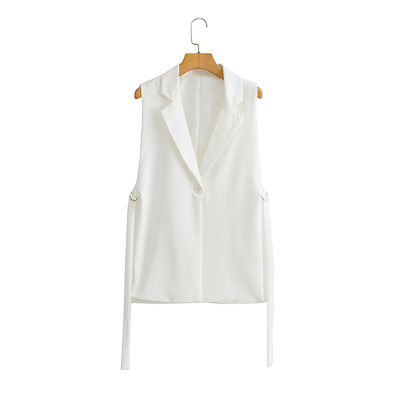2022 Autumn New Solid Color Vest with Split Design