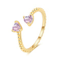 Adjustable Ring with 12 Birthstone Zircon Stones