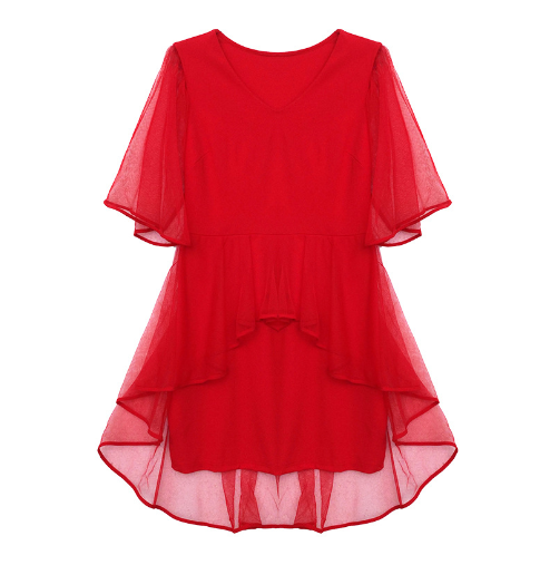 Plus Size Lace Sleeve Dress for Summer 2019