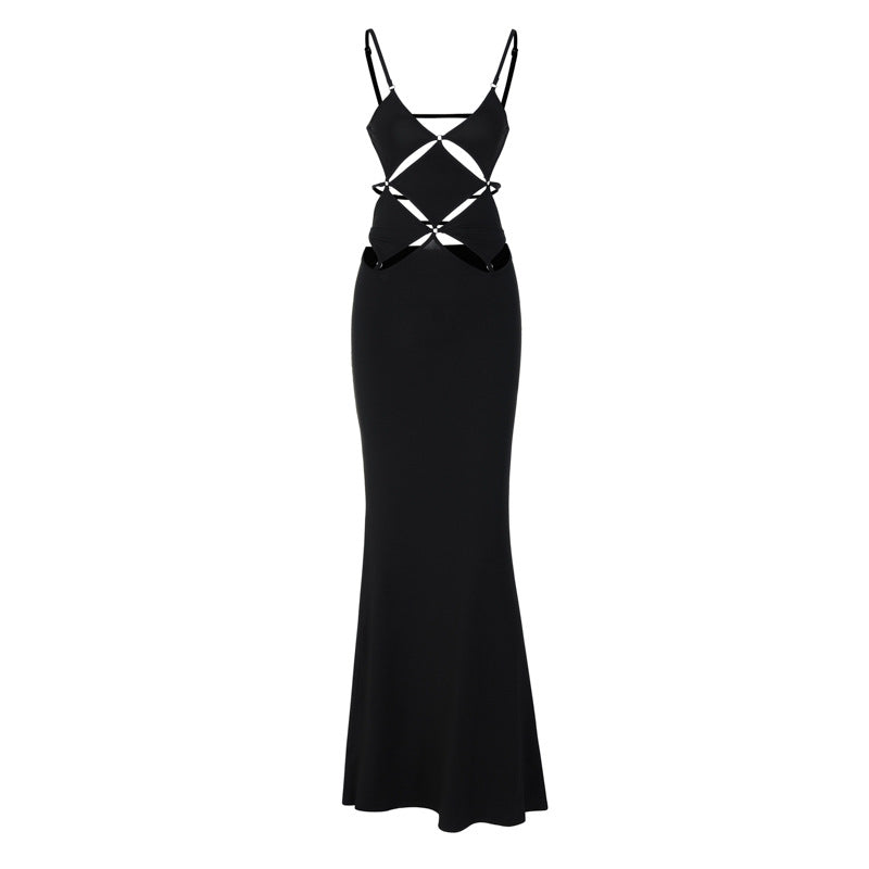 2023 Summer Fashion Sexy Solid Color Backless Dress