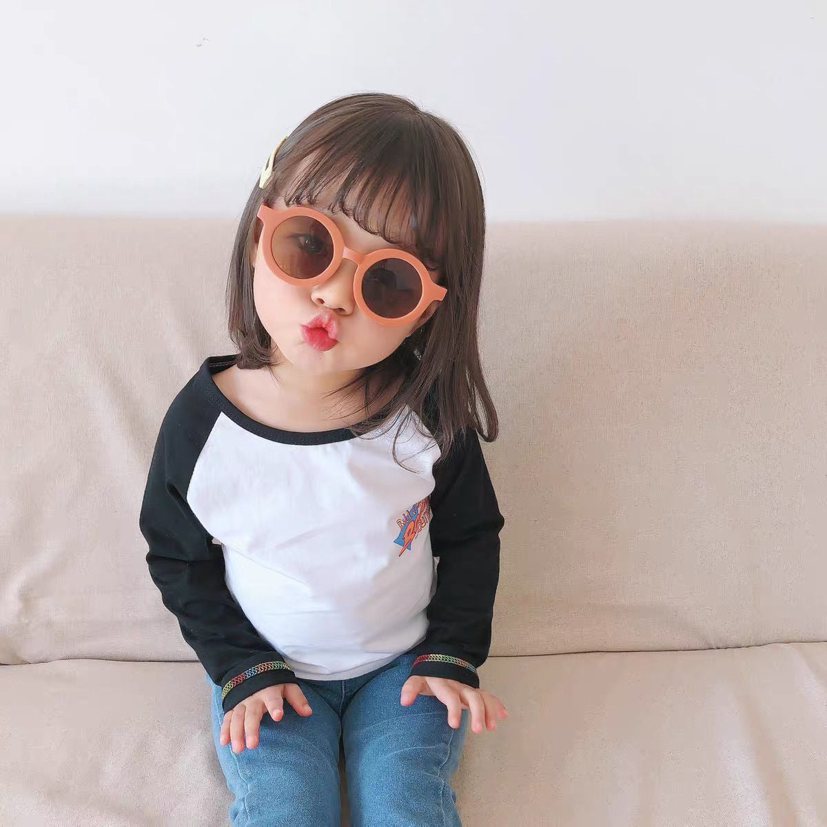 2022 Fashion Round Frame UV400 Glasses for Kids