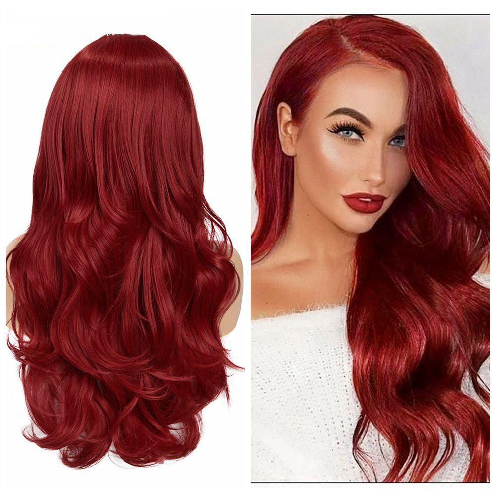 Ombre Pink Long Wavy Wig for Women (Synthetic Fiber)