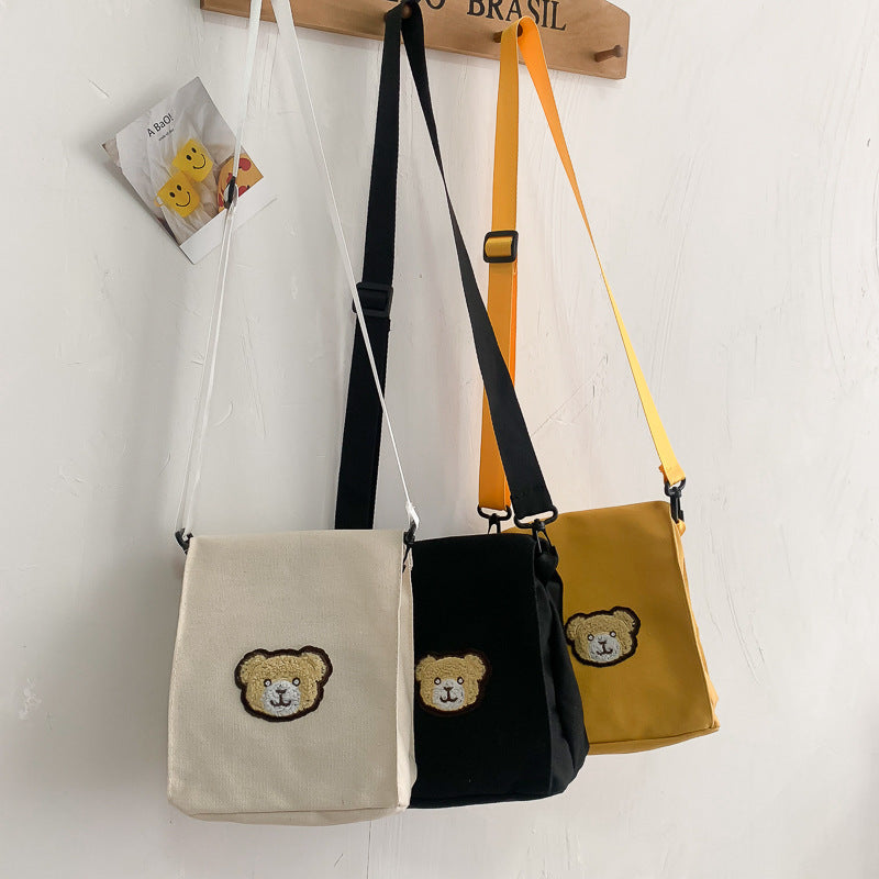Japanese Style Crossbody Bag with Cute Bear Design