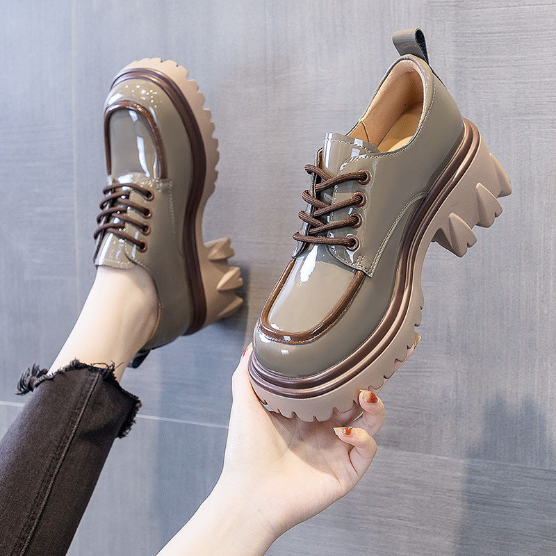 "Trendy Color Block Chunky Heeled Loafers for Women"