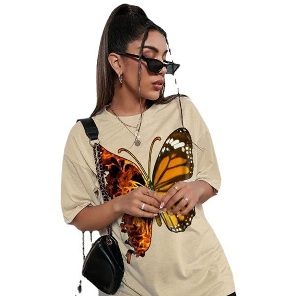 New Butterfly Print Women's T-Shirt - Harajuku Style