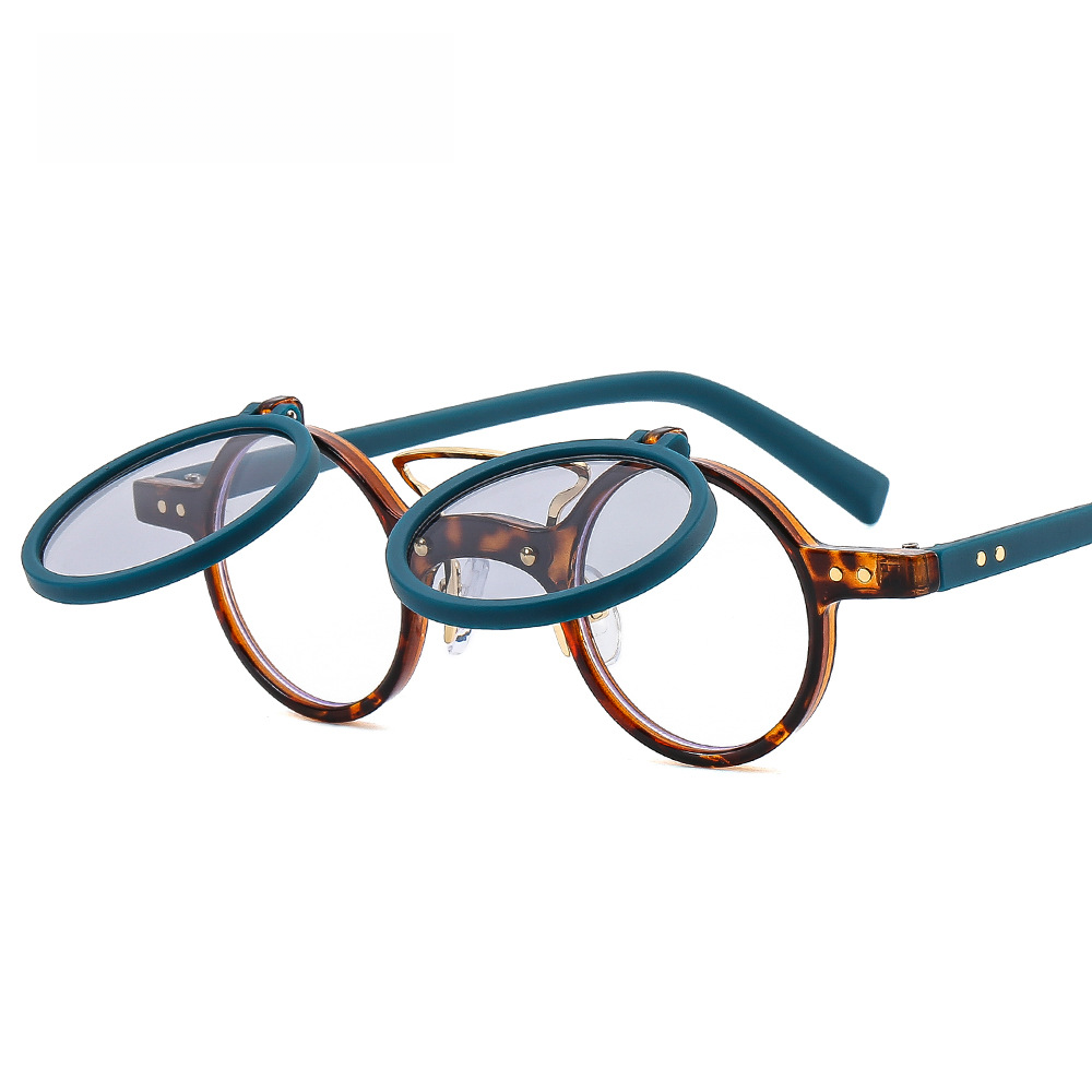 T307 Punk Round Frame Double-Layer Sunglasses