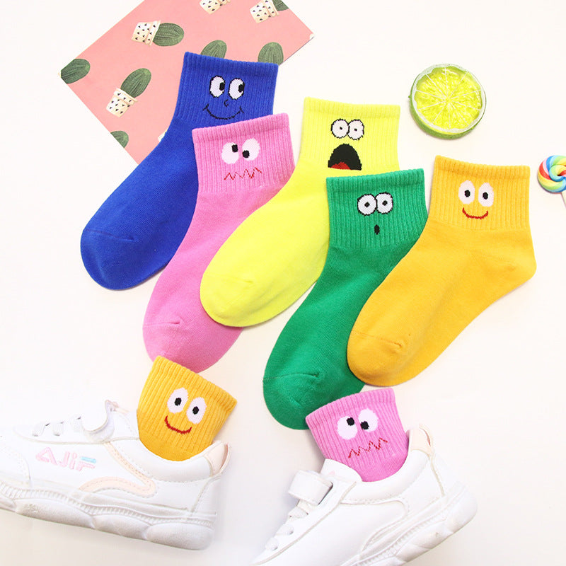 5PCS Cute Cartoon Socks for Girls Ages 1-15