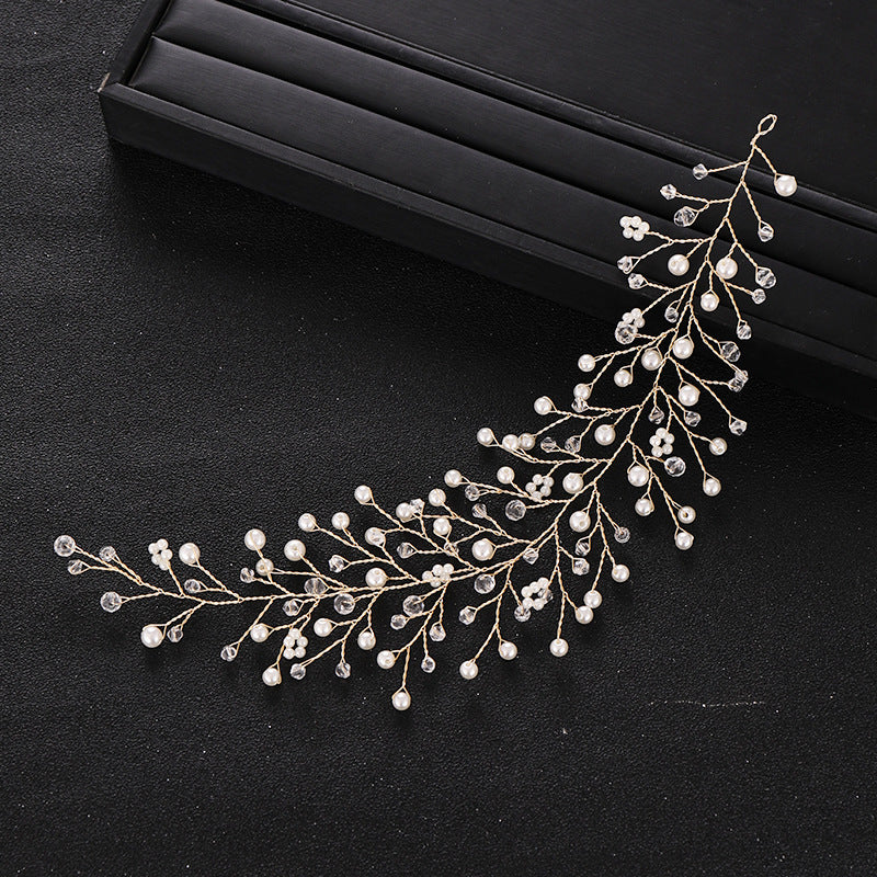Bridal Headband with Gold/Silver Crystal Accents